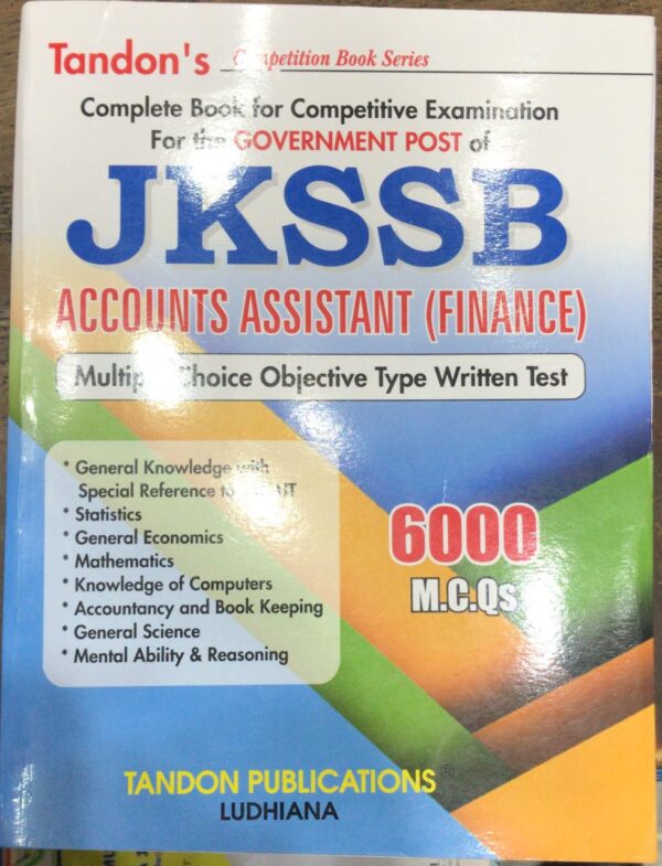 Buy Latest Tandons JKSSB Accounts Assistant (Finance) Book.