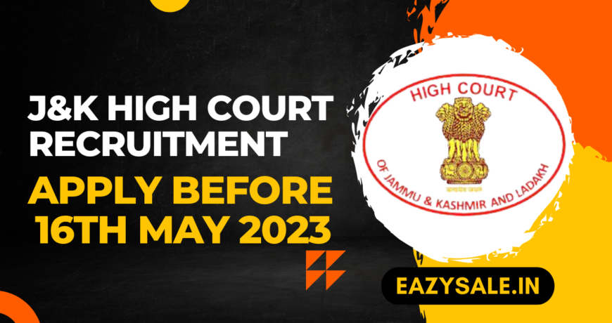 J&K High Court Recruitment for the Posts of Steno-Typists and Junior Assistants - 20 Posts