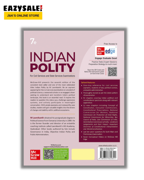 Indian Polity 7th Edition By M Laxmikant || Indian Polity Latest Edition 2023 book