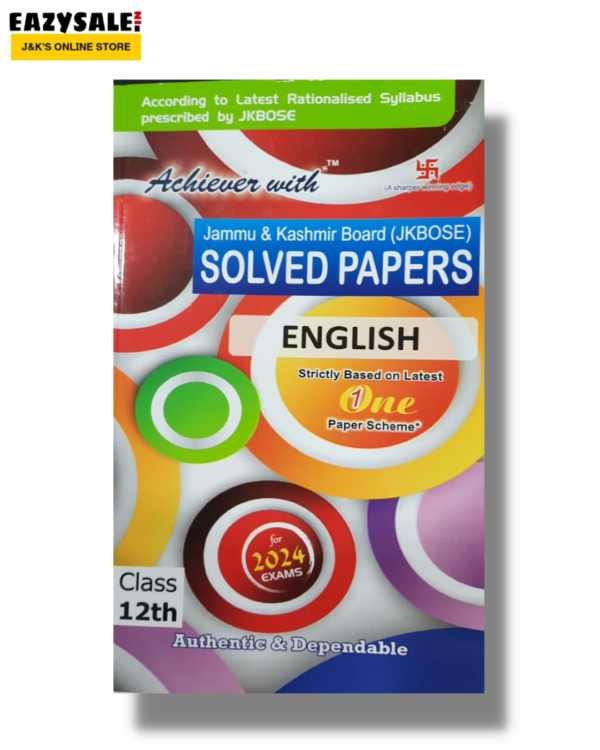 Achiever JKBOSE Class 12th English Solved Paper 2024