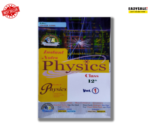 JKBOSE Instant Notes Class 12th Physics
