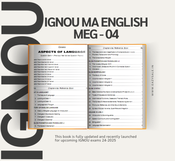 IGNOU MA English Books Neeraj MEG 4 Aspects of Language 2024