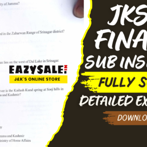 JKSSB Finance Sub Inspector Solved Paper PDF 2024