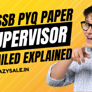 JKSSB Supervisor Previous Year Question Paper PDF