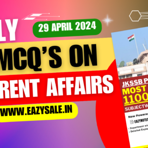 Daily Current Affairs MCQs of 29 April 2024